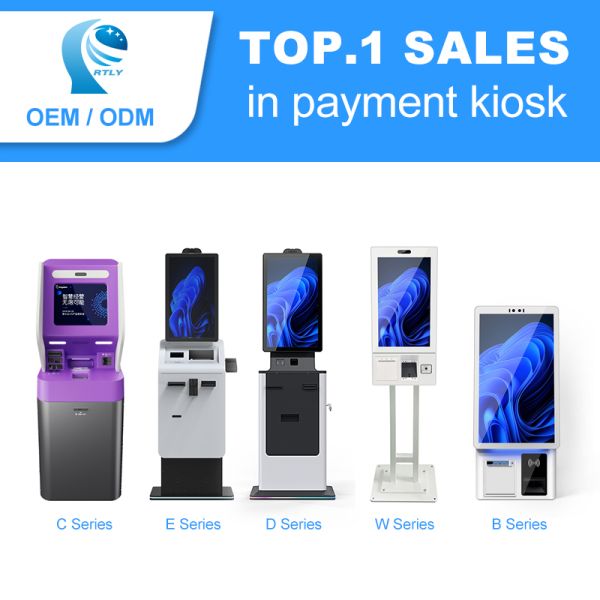 Self Service Cash and Coin Recycler Android Payment Kiosk Card Dispenser Ticket Printer Self Hotel Check in Kiosk