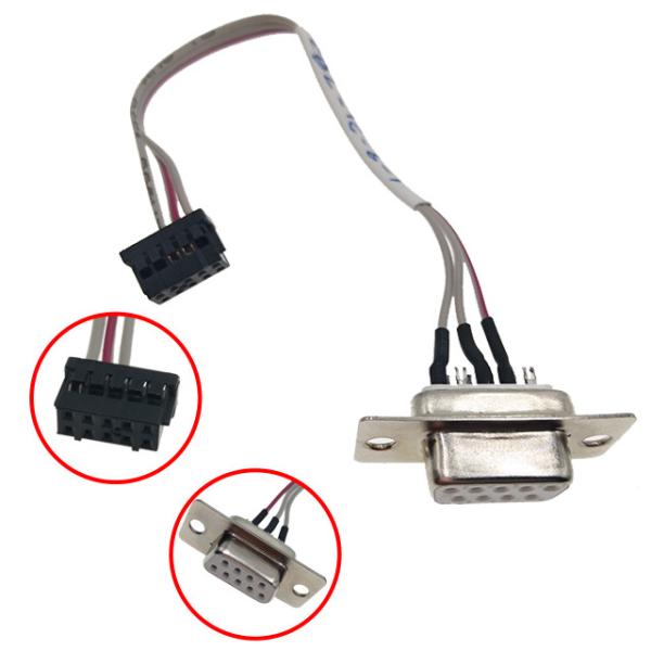 10 Pin Silicone Flat Ribbon Cable DB9 Female 9 Pin Without Plug Housing