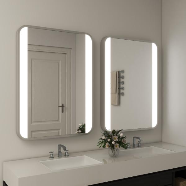 Miroir LED de salle de bains moderne chinois en forme ovale avec haut-parleur Bluetooth et lumière intelligente
