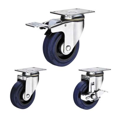 90kg chargeant les roues en caoutchouc de roulette de pivot de 125mm pour des chariots à entrepôt