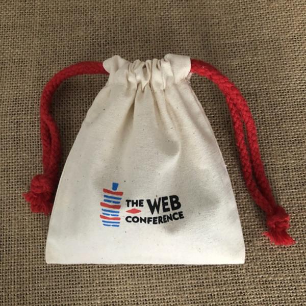 Eco Friendly Round Bottom Cotton Fabric Drawstring Candle Bag for Jewelry Packaging