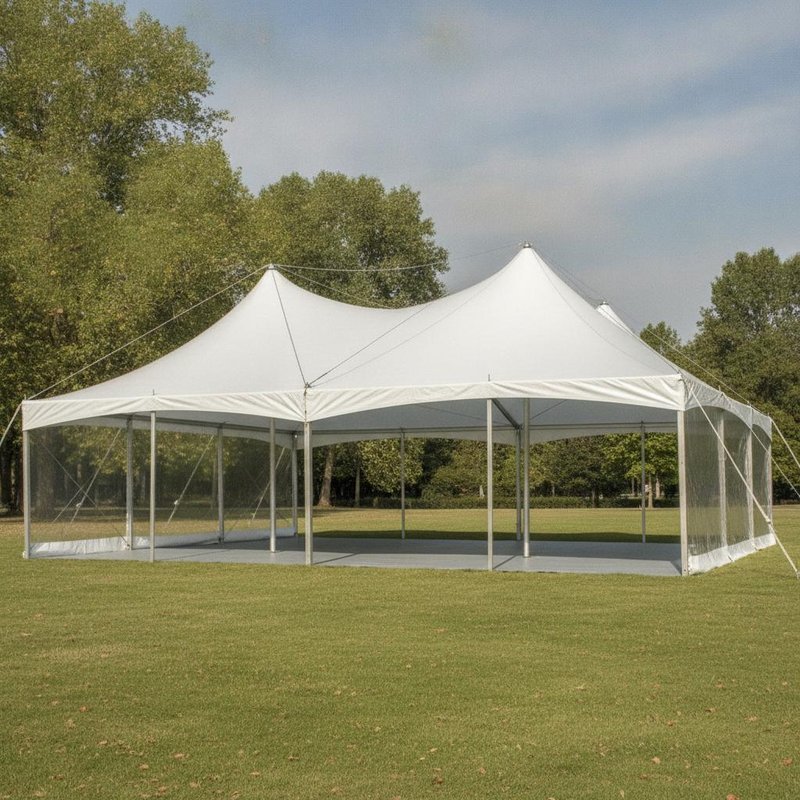 Commercial Double Roof Party Marquee Tent UV Resistant PVC Cover Galvanized Frame Event Shelter