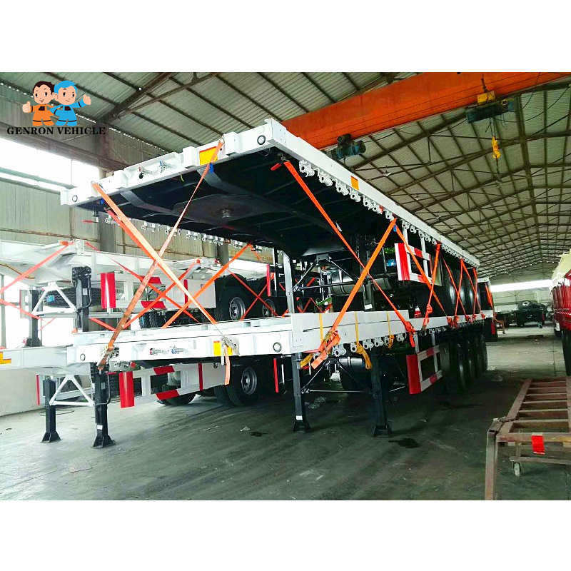 3 трейлер плоской кровати цапфы 40ft Semi с широким диапазоном трейлера контейнера польз Semi