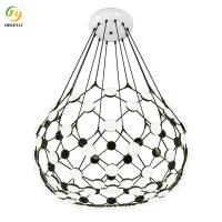 Lumière pendante de restaurant en verre créatif simple moderne de grille pour le modèle Room Hotel Hall Staircase de magasin d'habillement