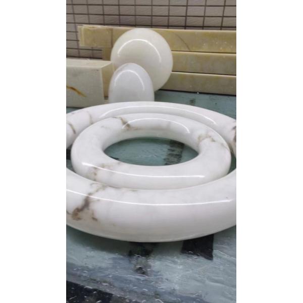 Роскошная кожаная люстра Мраморный круг Кухня Гостиная Креативное искусство Алабастр Светлая висячая лампа