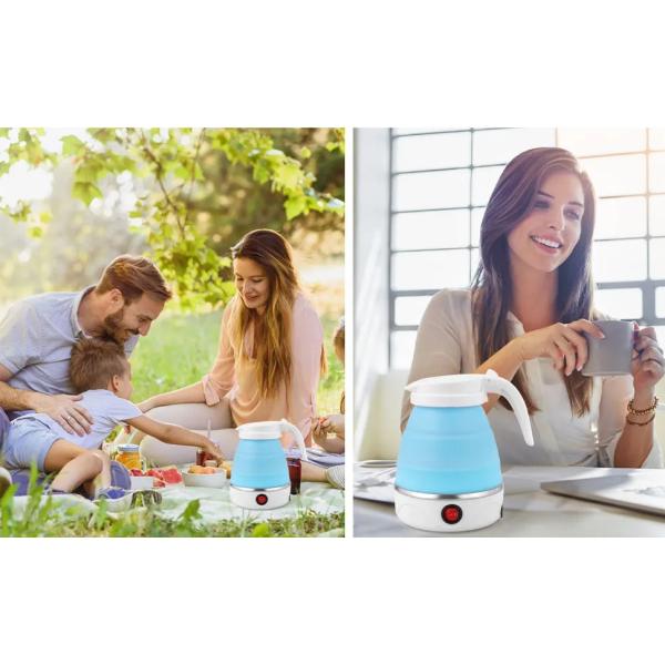 Портативный электрический чайник складной водонагреватель для быстрого кипения кофе 600 мл