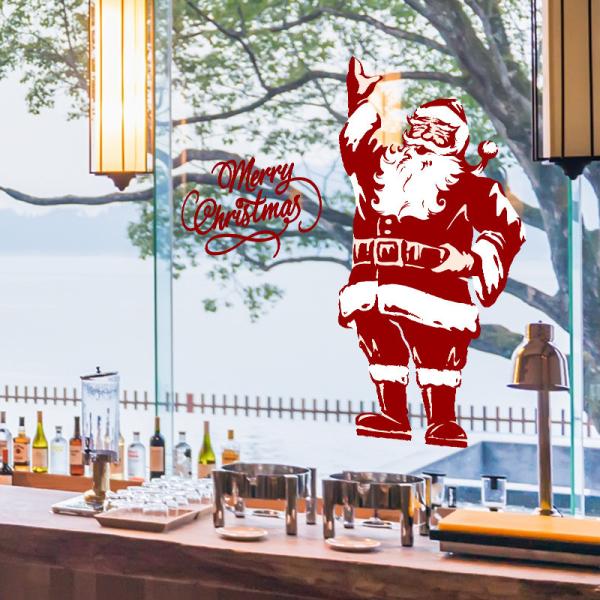 Multi Size Santa Claus Stat Holiday PVC Wall Sticker Home Decoration Eco - Friendly