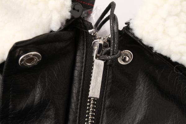 Ladies High quality leather jacket, Women's Leather jacket, Sherpa collar detachable
