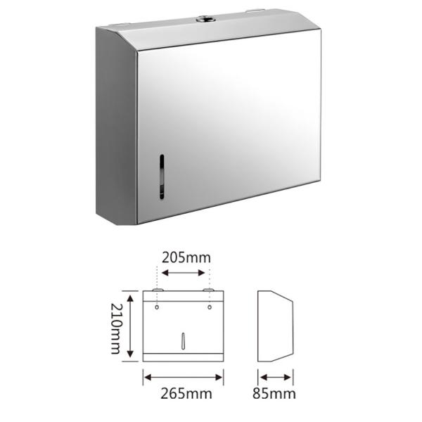 Wall Mounted Stainless Steel Multifold Paper Towel Dispenser For Home Office School