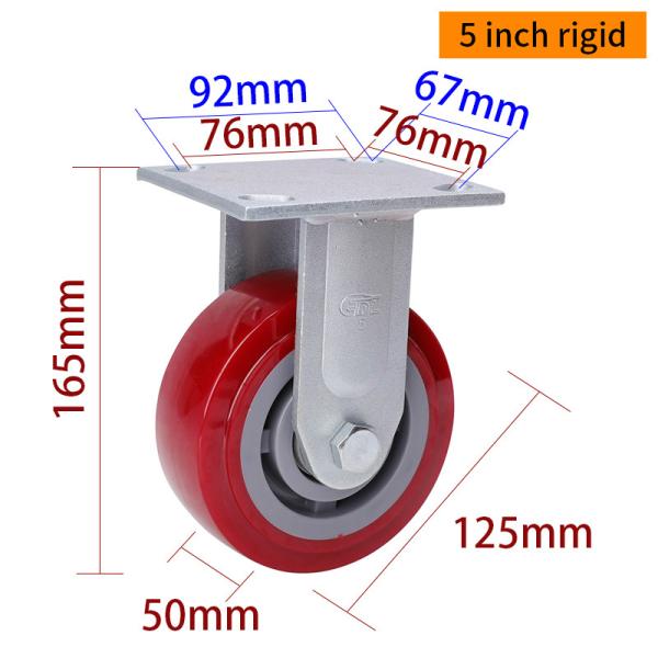 Red 5 Inch Heavy Duty Swivel Casters 125mm Caster Wheels  735-86
