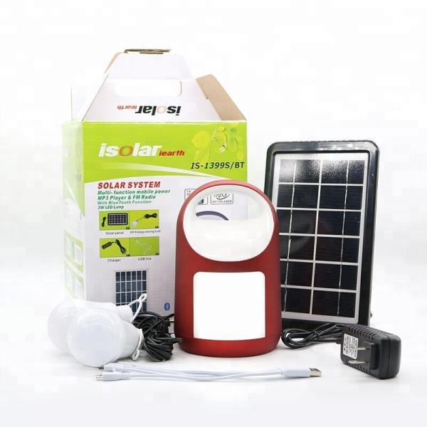 solar lighting system led lighting FM radio, bluetooth speaker mobile charging system commercial solar power