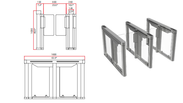 système automatique de luxe de contrôle d'accès de tourniquet de porte de barrière d'acier inoxydable de 1100mm