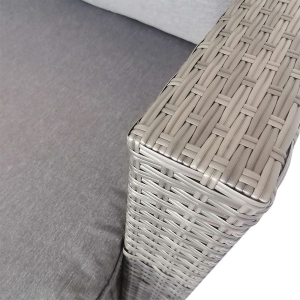 Factory Cheap Concise Style Outdoor Garden Leisure Patio Furniture Set Rattan Wicker Corner Sofa Chair and Coffee Table