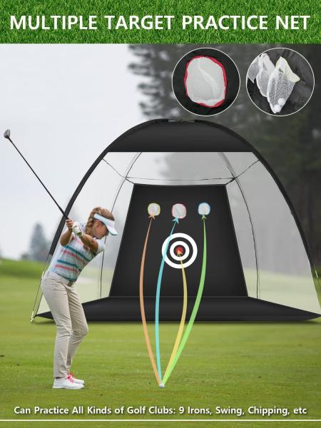 Golf Hitting Cage Practice Aid For Outdoor, Golf Practice Net, Hitting Aids Nets, Portable Golf Impact Nets Cages
