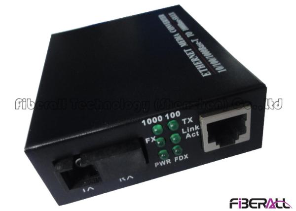 Durable WDM Media Converter , Fiber Optic Media Converter Gigabit Auto Negotiation