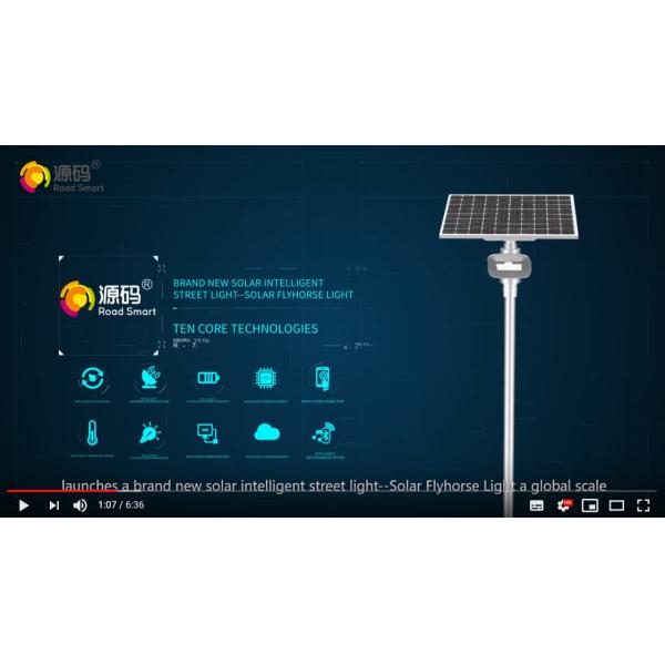 50W 9300lm Outdoor Solar Panel Street Lights System 6000K CCT With Lithium Battery