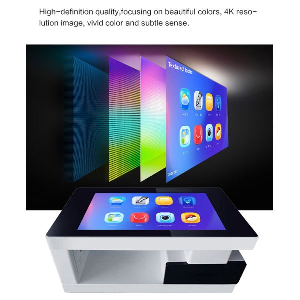 Custom Size 43 Inch Lcd Screen Table Advertising Player Multi Interactive 4K Waterproof Android Touch Screen Smart Coffee Table