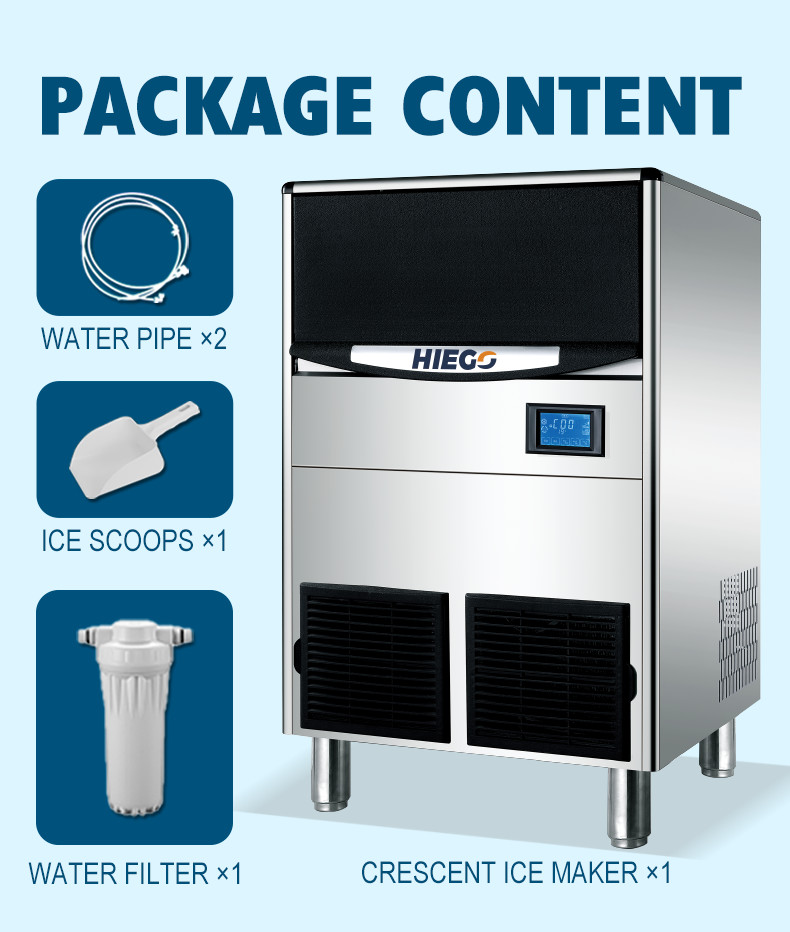 80 кг / 24 часа Crescent Ice Maker с воздушным охлаждением Портативный 80 кг промышленный льдогенератор