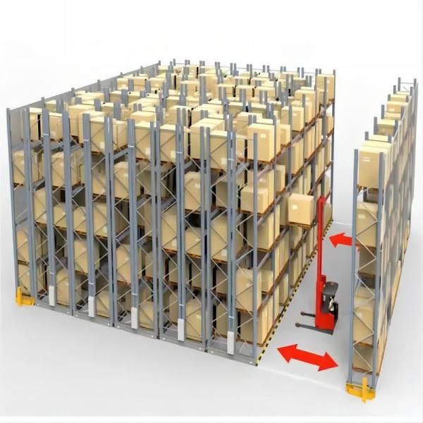 Powder Coated Steel Mobile Shelving Racks System With Adjustable Height