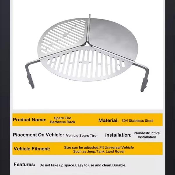 2024 Spare Tires Barbecue Rack for GRAND HIGHLANDER Car Fitment TOYOTA FAW US Made
