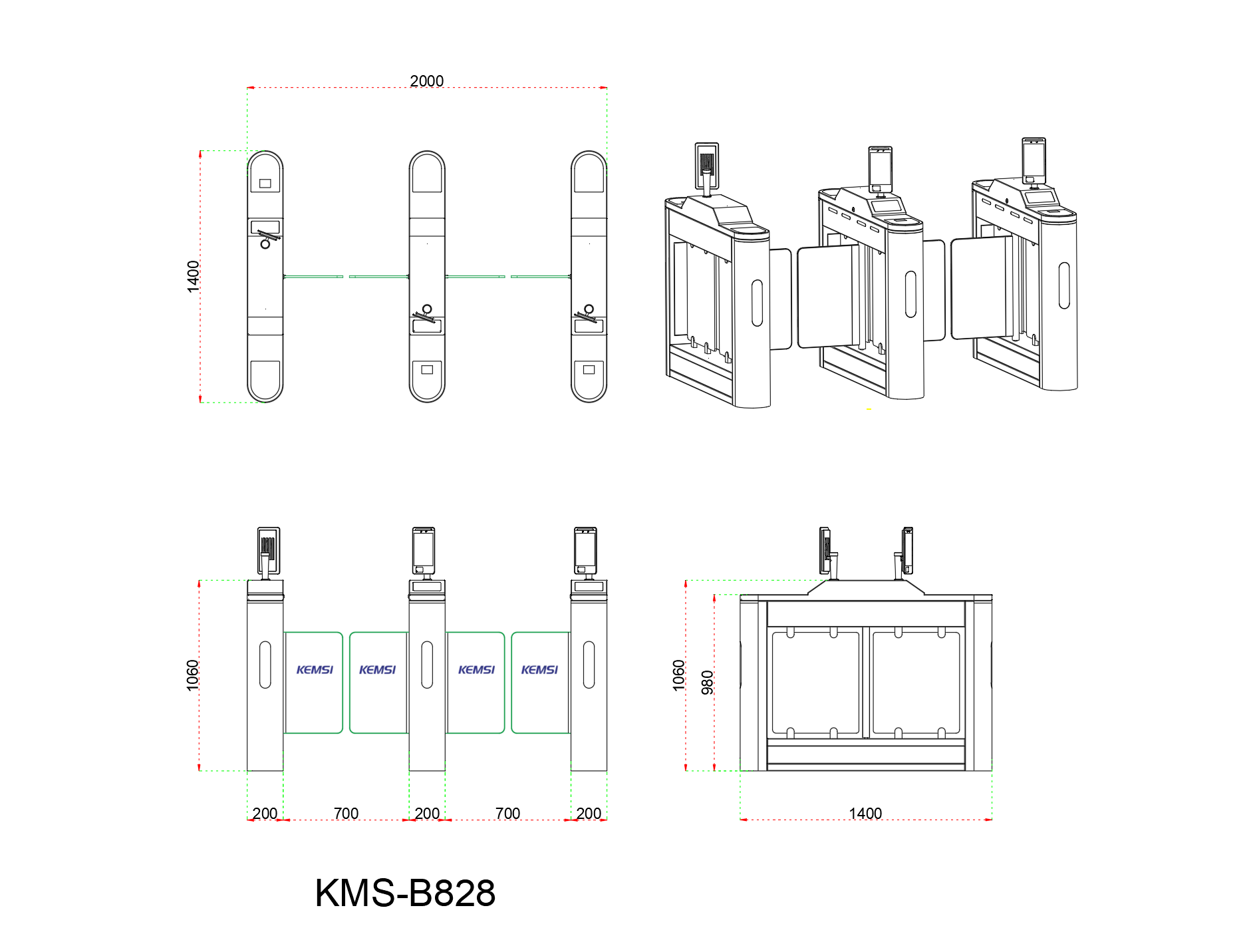 Office Building Entrance Passage Control Swing Gate Turnstile