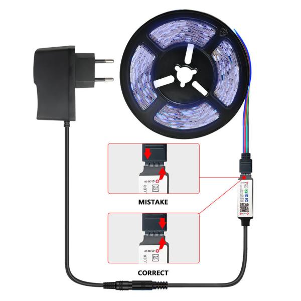 Tuya Smart Wifi Wireless Controller 16.4ft 5m 2m SMD 5050 RGB LED Strip 7.2w / M Waterproof For Home Decoration