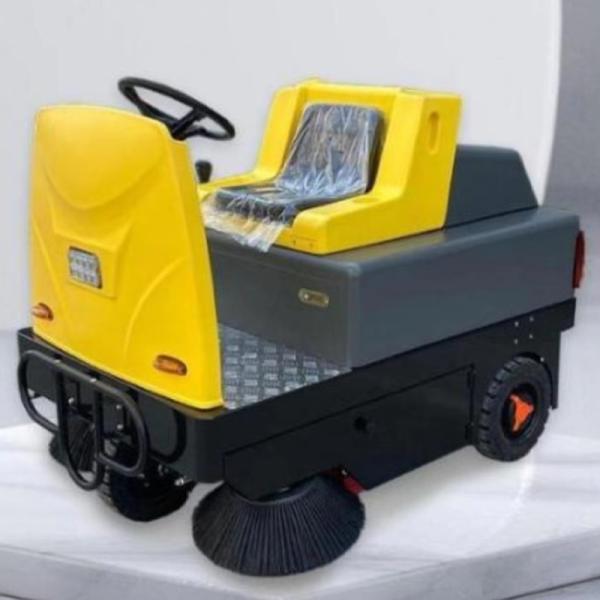 Pure Electric Portable Ride On Floor Sweeper Cleaning Machine With Automated Dustbin