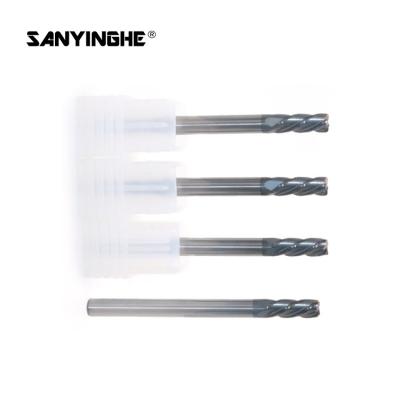 Tungsten Carbide Corner Radius End Mills 4 Flute R Angle High Speed Cutting Tools