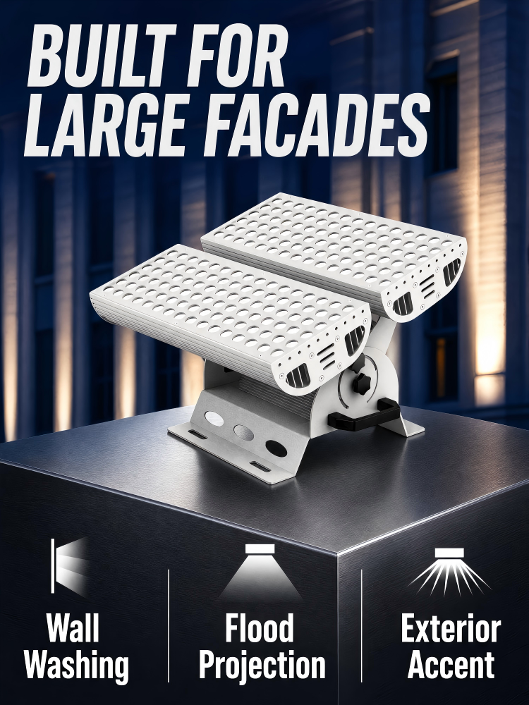 192W High Power LED Flood Light DMX512 Programmable Control IP65 for Architectural Facade Lighting