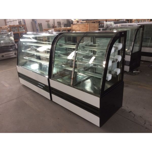 Double-Temperature Cake Showcase Fridge Display Case Bakery Cooling Cakes Glass Showcase