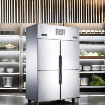 Double-Temperature 4-Door Upright Kitchen Freezer Chiller Cool Climate Deep Freezer with Display Function Refrigerator Cooler