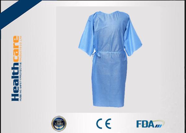 Multifunction 16-80G Disposable Isolation Gowns Ultrasonic Heat Seal Blue/Yellow Coats