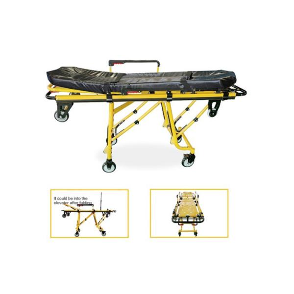 Automatic Loading Wheeled Ambulance Stretcher Trolley For Incubator 150mm Castors