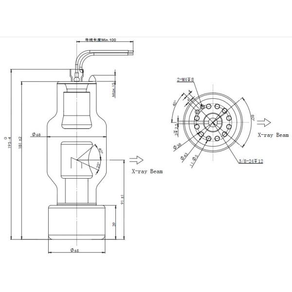 трубка вольфрама кс Рэй безопасностью фокусного пятна 200КВ 0,8 для системы проверки станции или службы безопасности аэропорта