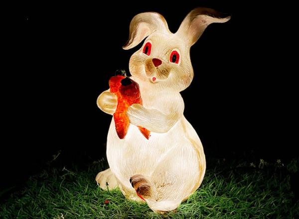 Resin rabbit lights garden landscape lawn lamp park scenic spot cartoon animal grassland beautiful bright lamp