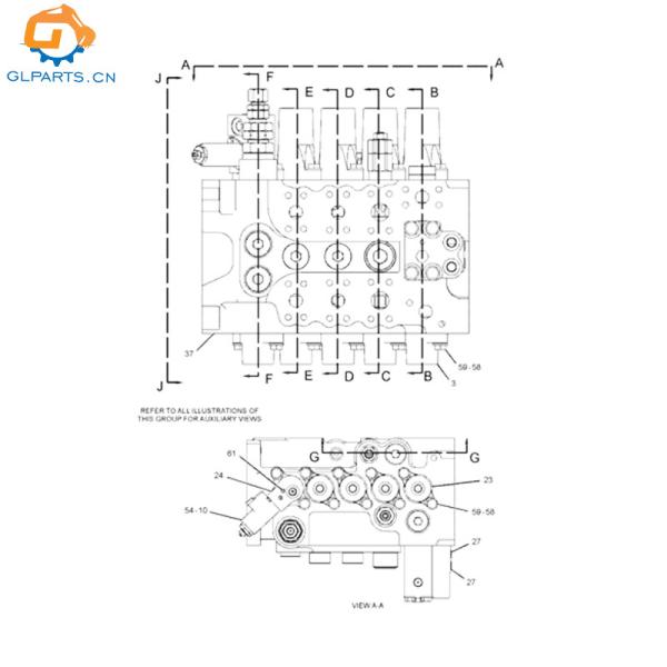 352-7110 3527110 Excavator Hydraulic Main Control Valve for Caterpillar 330D 336D 336D2