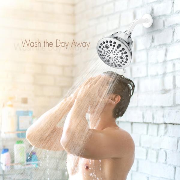 Wall Mountd Installation 7 Function ABS Top Shower Head with Filter and Brass Finish