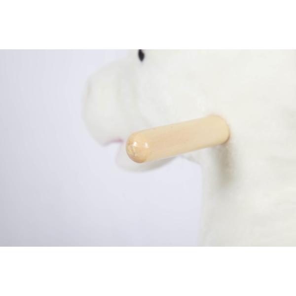 White Toddler Wooden Toys Rocking Horse Unicorn For High Rack Stuffed Animal Seat