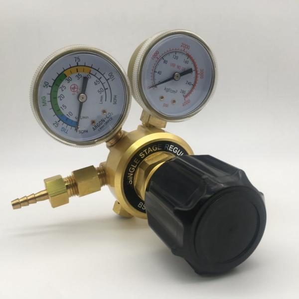 Weld Acetylene Regulator Welding Gas Gauges Cga-200 Rear Inlet with 9/16"-18 Outlet and Hose Connector