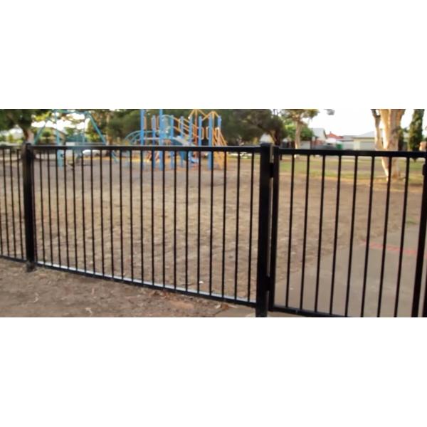 Security spear top tubular steel fence panel, galvanized steel fence panels, galvanized security fence panels