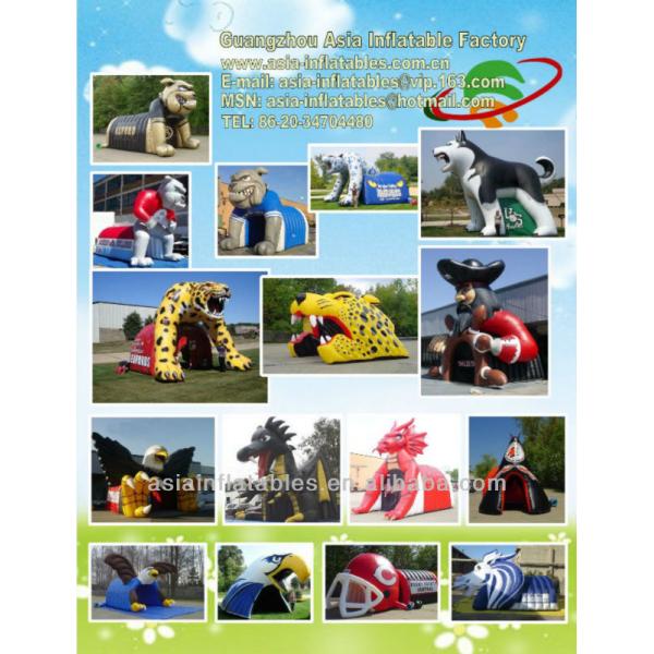 Newest Design Black Bear Inflatable Steamer Engine Sport Tunnel Tent / Inflatable Train Tunnel