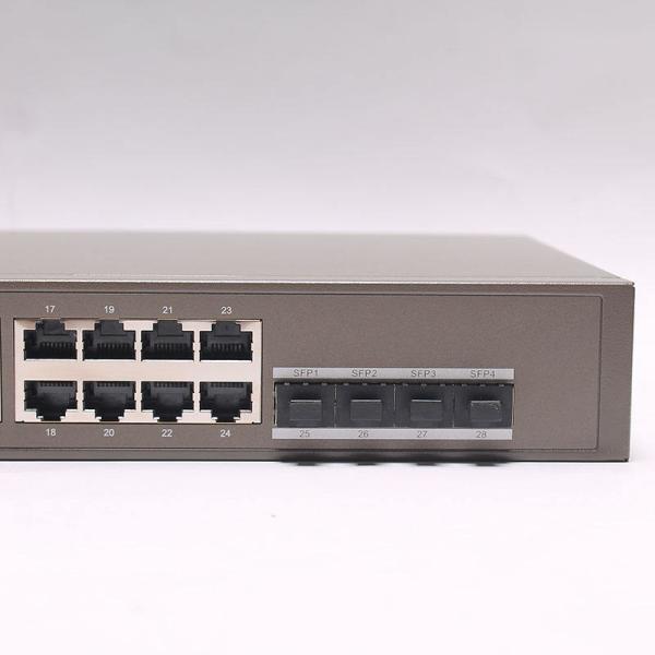 TEG5328F 24 Ports L3 Commutateur géré avec fonction QoS personnalisable et 10*10/100/1000 Ethernet 4*1000 SFP Gigabit Switch