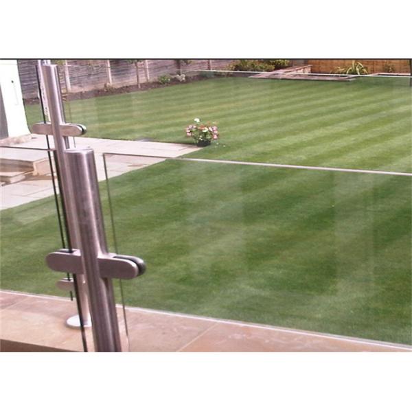 Modern Stainless Steel Glass Balcony Railings , Clear Laminated Glass Railing