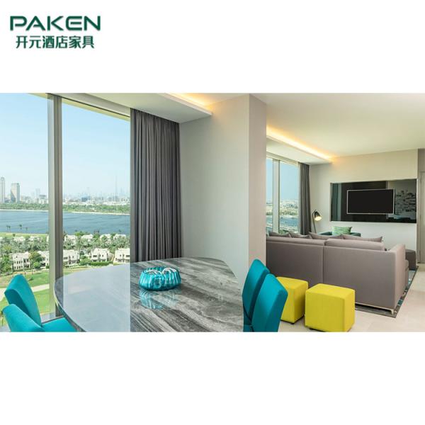 Concise Style Hotel Full Set Bedroom Furniture Light Color