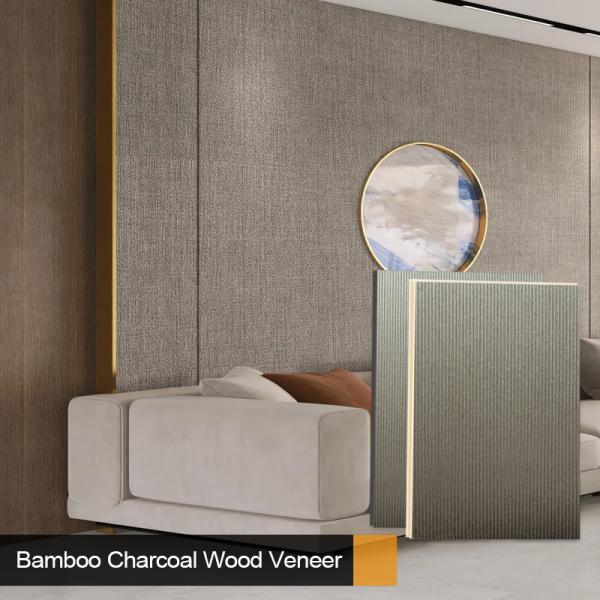 Nouveau panneau de décoration intérieure en placage de bois de charbon de bambou ignifuge et ignifuge pour plafonds de couloir