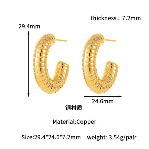 Popular Geometry U-shaped 18K Gold Earrings Water Drop Studs Irregular Hollow Women Earring Wholesale