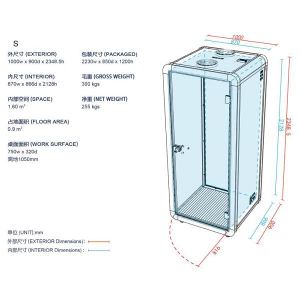 Cabina esmaltada de aluminio insonora de la oficina del silencio de la división