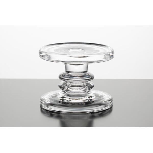 Dinner Crystal Clear Glass Pillar Candle Holders Machine Pressed For Pillar Taper