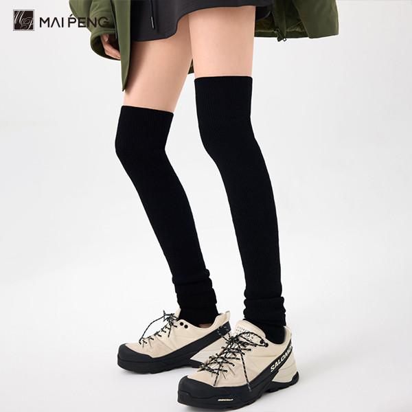 Femmes à nervures au-dessus du genou chaussettes hautes chaussettes chauffantes pour les jambes sans orteils chauffantes pour les jambes pour le yoga et le ballet