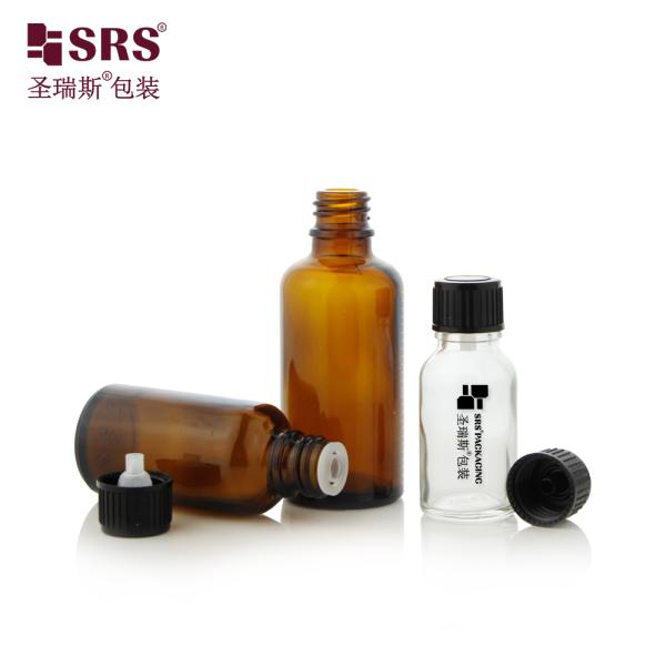 Empty Transparent Blue Green Semi-transparent Color Glass Bottles With Screw Cap Essential Oil Bottle